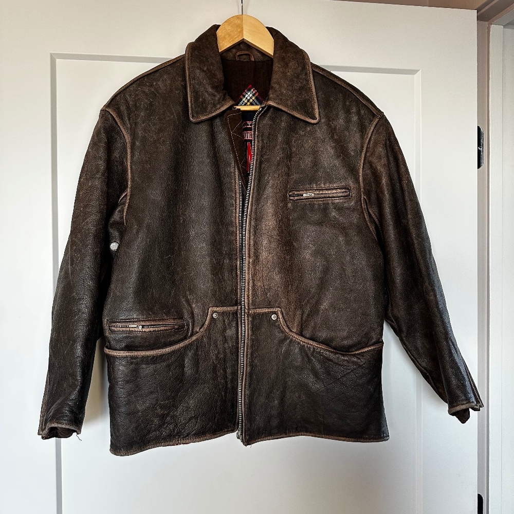 Vintage brown leather jacket